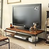 アンティーク風 115cm幅ロータイプテレビボード ブラウン
