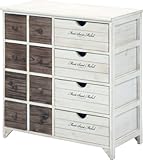 不二貿易 アンティークチェスト 4段 M ミッシェル 引出し12杯 幅68cm ホワイト 91458