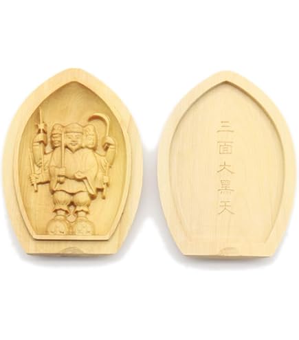 Amazon｜開運招福 木彫り香合仏/懐中仏 【大黒天】 柘植（つげ）縦5.7