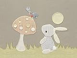 Oopsy Daisy Fine Art for KidsヴィンテージBunny and Birdキャンバス壁アートby Kristenホワイト 18 x 14" NB21541