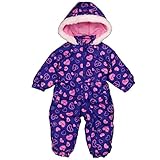 ガールズ|ベビー|スキーウェア[Blue Mart]ハート柄|中綿入りジャンプスーツ|スノーコンビ|雪遊び|子供用|女の子 80cm ネイビー