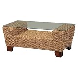 天然素材　ウオーターヒヤシンス　ガラステーブル　ＳＩｓｉｒｌ010804000-Ｔｉｓ