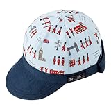 笑顔でおでかけベビー帽子・キャップ（日本製）　てくてくロンドン行進曲（ライトブルー）　B19013