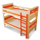 二段ベッド すのこ 上下段切り離し可能 下段高さ3段階調節 宮付 コンセント 間接照明 天然木パイン材 シングルベッド ナチュラル/オレンジ