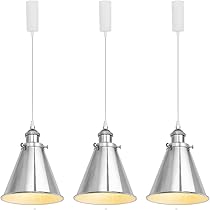 Amazon.co.jp : KIVEN 3個パック シルバー レトロペンダントライト 長