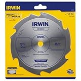 Irwin 15702 Fibercut 7-1/4-Inch 6 Tooth Fiber Cement Saw Blade with 5/8-Inch and Diamond Knockout Ar