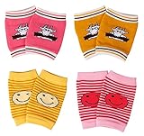 ヤング(Young) ベビー 膝当て サポーター 洗い替え 4組 オシャレ 2017雑誌品 綿 肌触り良い 防寒 膝保護 衝撃 緩和 ハイハイ 二ーパッド 0～3歳 (女の子)