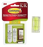 コマンド画像ぶら下げストリップさまざまな値パック、4-small and 8-mediumペア( 17203-es ) withバブルレベル測定ツール