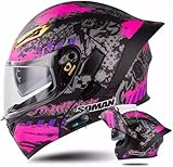 システムヘルメット バイク フルフェイス ブルートゥース付き SOMAN955-S フリップアップ メンズ レディース 四季対応 ジェット ダブルシールド オートバイ 大きいサイズ 洗える裏地 日焼け止め UVプロテクションBluetooth 超軽量 耐衝撃 男女兼用 オールシーズン DOT公認 (XL,F34) [並行輸入品]
