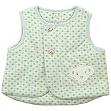 《秋冬春対応》(日本製) Pample Mousse(パンプルムース) 接結両面ドット柄裏キルトベスト F(50cm~70cm)/GR NO.DP-73561