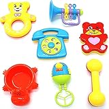Rocinha Baby Lovely rattleおもちゃHandbells、6 – 12ヶ月Baby Rattles教育玩具楽しい漫画ベビーRattleおもちゃセットof 7