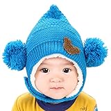 Meilleur reve(メイヤーリーブ)【耳まであたたか＆選べる5色】ベビー キッズ 赤ちゃん 帽子 男の子 女の子 子供 用 ふわふわ キュート 防寒 柔らか ニット 帽 耳あて ハット 出産祝