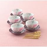 nobrand 宇野千代　あかね桜　茶菓５客揃（竹フォーク付） キッチン用品・食器・調理器具 その他 (272599)