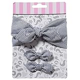 goldbug 3pk ヘアーセット 1 ヘアーバンド 2 ヘアーピン ネイビーストライプリボン ポリエステル 綿 23618