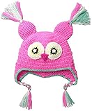 Wippette Girls' Crochet Owl Critter Hat Pink Toddler [並行輸入品]