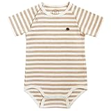 ホッペッタ プラス Hoppetta plus オーガニックコットンボディ半袖 70cm ベージュ×キナリ 51303