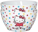 Paperproducts Design Porcelain Deep Bowl, 5.5-Inch, Polka Dot Hello Kitty, Set of 2 [並行輸入品]