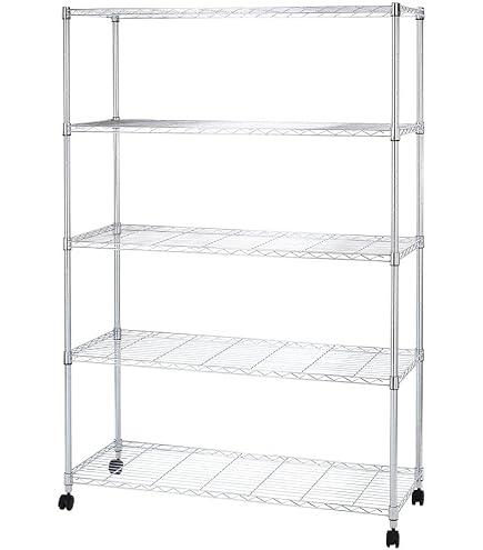 Amazon｜スチールラック メタルラック 幅120cm 5段 ホワイト 幅約120
