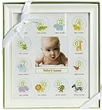 Stepping Stone Baby's First Year Picture Frame (White Frame with Room to Add Baby's Name) by Steppin