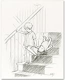 階段v2 – Winnie the Pooh 11 x 14額なし保育園アートプリント