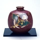 【九谷焼】 5号花瓶 金銀彩山茶花 花瓶、花台、トムソン化粧箱入り