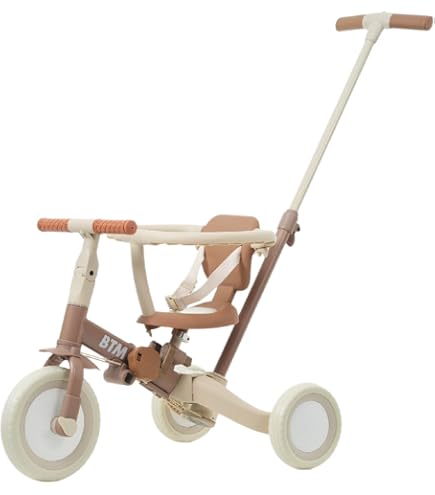 Amazon.co.jp: 5in1 子供用三輪車 ベージュブラウンカラー 成長対応多