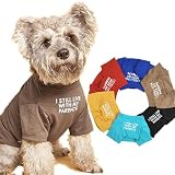 AmzBarley 犬服 春夏 Tシャツ シンプル 英文字プリント 無地 丸首 綿製 柔らかい 通気性 伸縮性 おしゃれ 可愛い 犬 猫 ドッグウェア Tシャツ 春夏 ファッション 小型犬 中型犬 猫服 上着 薄手 涼しい ルームウェア お出かけ 防虫 抜け毛防止 カーキ XL