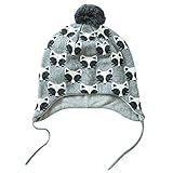 (よキーよ)Yokeeyo ニット帽 可愛いボンボン付き帽子 ボンネット 毛糸 耳当て付き ジャカード　ニットキャップ　ベビー用ハット 赤ちゃん　大人キャップ キッズ 男の子　女の子　男女児 秋冬　防