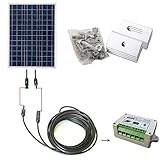 ECO-WORTHY 50w ソーラーパネル 太陽光発電＋ケーブル＋15A PWMチャージーコントローラー＋Z取付金型 50W 12V