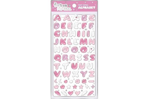 クラックス CRUX うるちゅる ポップシール アルファベット ピンク ぷっくり 立体 スマホデコ 推し活 133358