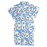 甚平 ベビー 男の子 綿100% 昆虫水玉柄 じんべい スーツ上下 祭 子供甚平 サックス 95cm