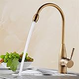 Jinyuze キッチン用蛇口　レトロ　キッチンシンク蛇口　耐用　シングルレバー混合栓　キッチン用真鍮製の洋式な360度回転できるアンティーク調蛇口　水栓　耐用　混合水栓　シンク水栓