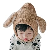 Tonsee ベビー 帽子 赤ちゃん 柔らかい キャップ キッズ 可愛い ハット 女の子 男の子 子供用 帽子 秋冬 防寒 6〜24ヶ月 (コーヒー)