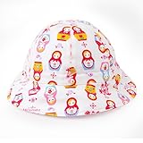 笑顔でおでかけベビー帽子・ハット（日本製）　幸せいっぱいラブリーマトリョーシカ（ホワイト）　B20010