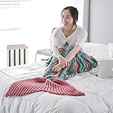 1 人魚島のブランケット大人の新しいスタイルマーメイドテールブランケットニット Cashmere-Like テレビソファ毛布 Snuggie Couverture ピース、