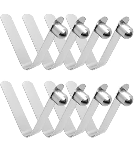 DGHAOP 4-Piece Kayak Paddle Spring Clips - 9.5mm Steel Tent Pole Clips, Double Pin Locking Tubes For Telescopic Rods