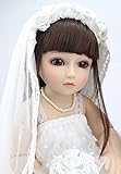 BJD Brideアクションフィギュアボールジョイント人形BathベビードレスUp Wig人形