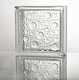 ガラスブロック ◆◆◆デザイン豊富22種類◆◆◆（クリアシリーズ） 190mm角×80mm厚 (1個（サンプル）, Rain)