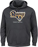 NFL LA RamsメンズOur Team長袖画面印刷フード付きフリースプルオーバー、スモール、チャコールヘザー