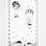 Rookie Humans 100% Cotton Sateen Fitted Crib Sheet: Frieda and the Hot Air Balloon. Complements Mode