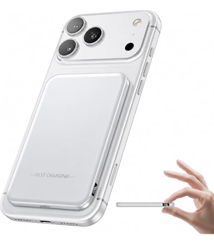 Amazon | ワイヤレス充電器 超薄型 小型 8000mAh モバイルバッテリー