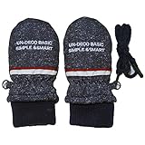 2017年 UN-DECO デニムプリント スノー手袋 防寒衣料 撥水加工 ミトングローブ ネイビー◇3-4才寸