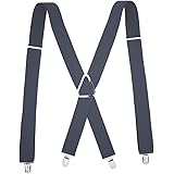 ZAYAR サスペンダー 25ｍｍサスペンダー X型 無地 2.5cm幅 メンズ レディース 男女兼用 (グレー)