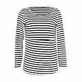 妊婦服 Timsa マタニティ パジャマ 授乳口 Tシャツ レディース トップス 長袖 ストライプ スプライス T-shirt 無地 幼児 授乳口付き ルームウェア 春夏秋 快適 ゆったり 上着 産前