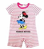 Disney ディズニー ミニーマウス 半袖 ロンパース ピンク ボーダー 80cm