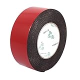 uxcell スポンジテープ スポンジフォームテープ 自己接着 耐衝撃性 両面 50mmの幅さ 2mmの厚さ 5Mの長さ