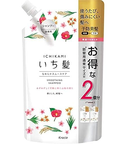 Amazon | いち髪なめらかスムースケアシャンプー詰替10%増量 | いち