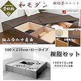 樹脂畳ユニット[bセット] ・ロータイプ・(90cm×2台PP-L90,180cm×2台PP-L180) PP-b-low　2色有　セットがお得！特別 特価 樹脂　和モダン　収納 ボックス