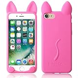 背面ケース　iPhone 8 plus、SIMPLE DO　保護カバー　レザー　薄い　耐衝撃　落下防止　レディース　おすすめ(ホットピンク)