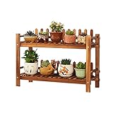 HCHWH ソリッドウッドフラワーラック、多層フロアポットスタンド、植物フラワーポット木製棚20.1 "H
